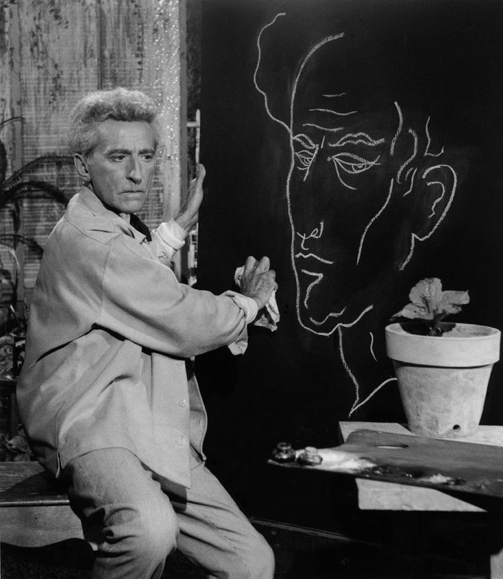 Cocteau et son autoportrait RÃ©f 1504 copie.jpg